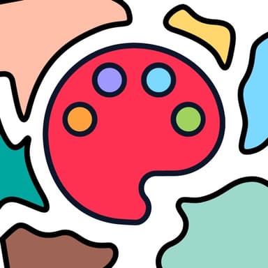 Pastel cozy coloring book app icon